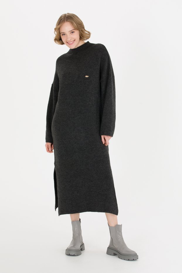 Women's Anthracite Melange Knitwear Dress 50253943-Vr081
