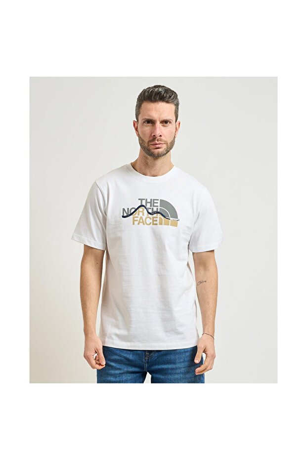 Mountain Line Regular Men's White Outdoor T-Shirt Nf0A8Guxfn41