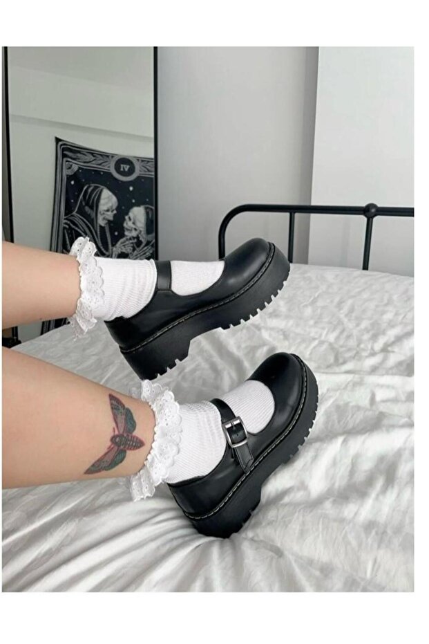 Trend Matte Black Style Buckle Lolita Shoes