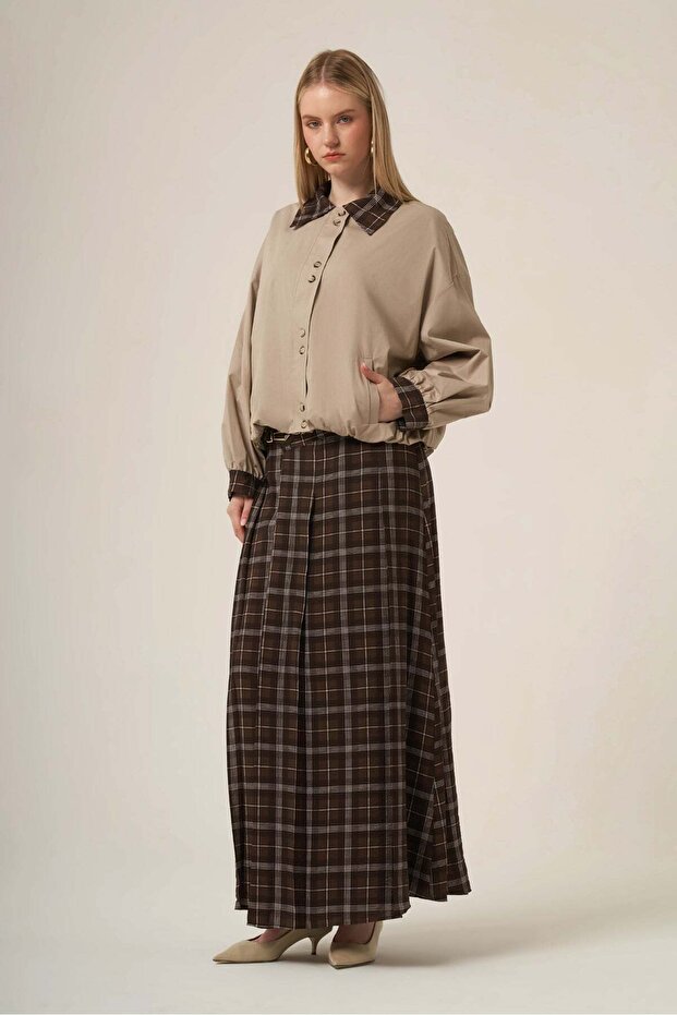 Women's Plaid Suit Stone 31353