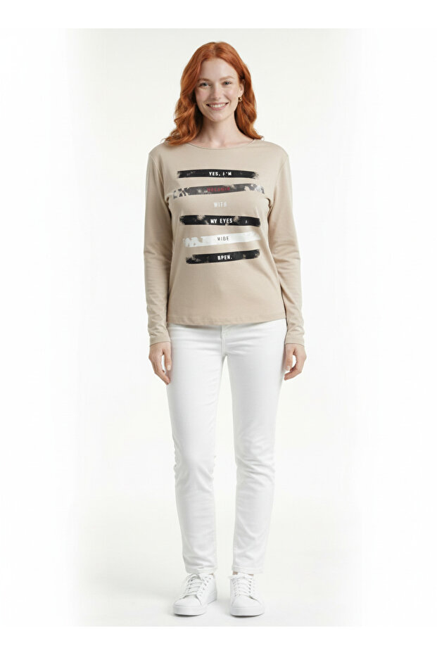 Women's Long Sleeve Printed T-Shirt
