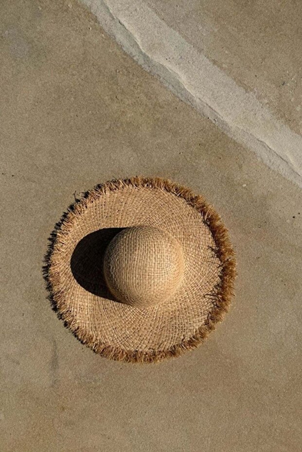 Fringed Straw Hat Beige - 2
