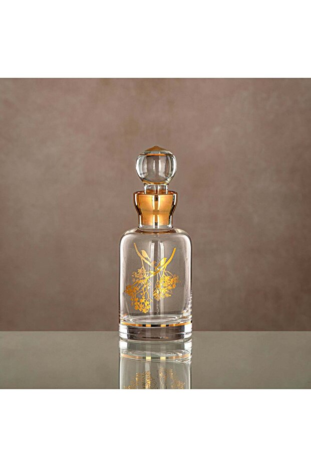 Perfume Bottle Clear & Gold 16.5 tola