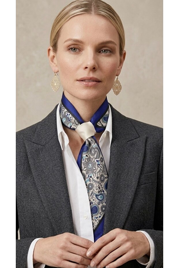 Cravată/eșarfă cu model suflet dublu - 5