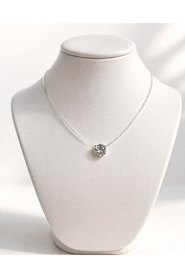 Necklace Transparent Crystal Solitaire Elegant Necklace
