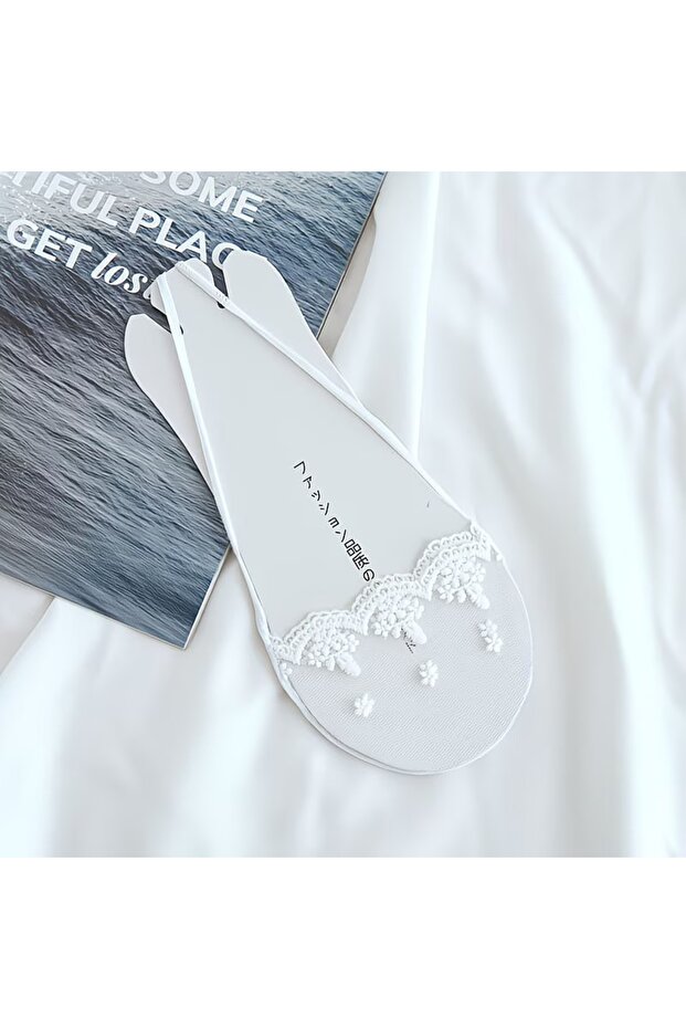 Velia Series White Lace Invisible Socks for Heels