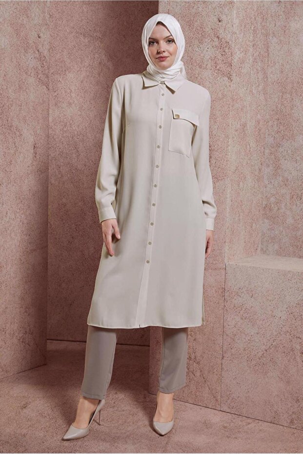 Shirt Collar Long Tunic 44597