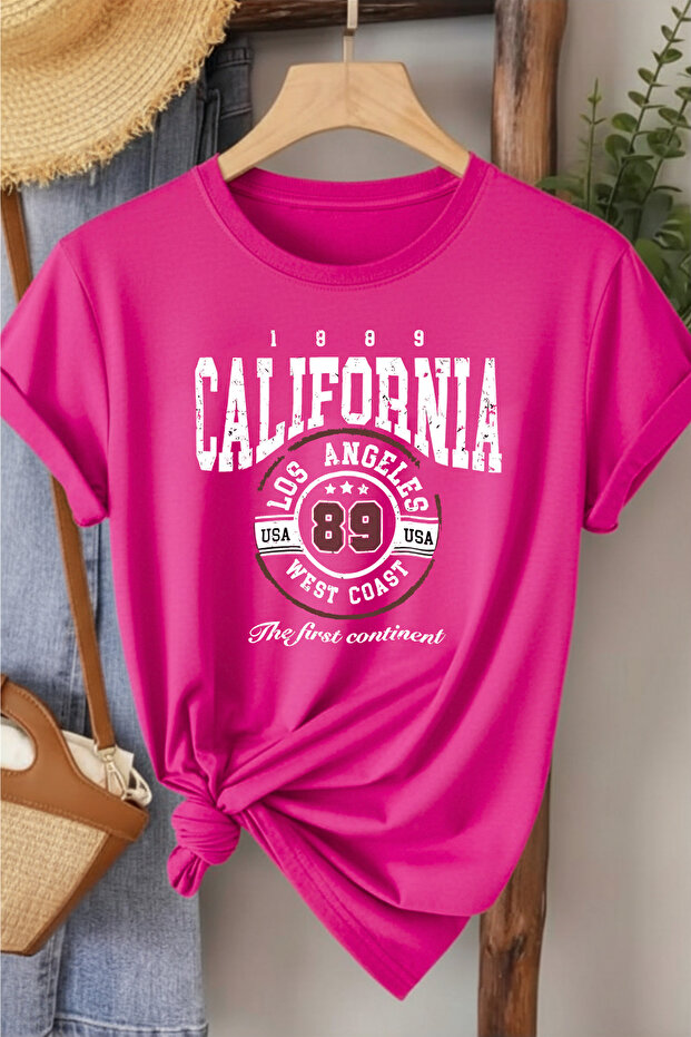 California Printed Women's Khaki T-Shirt