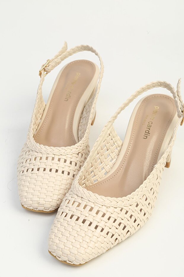 Beige Women's Heeled Shoes Pc-55783