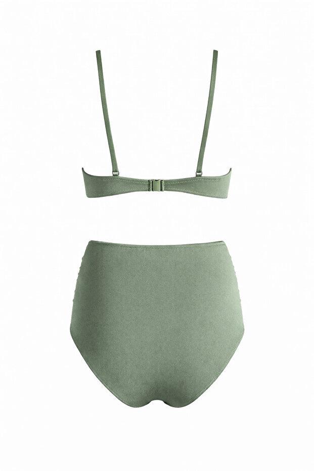 High-waisted u-accessory bikini set - 2