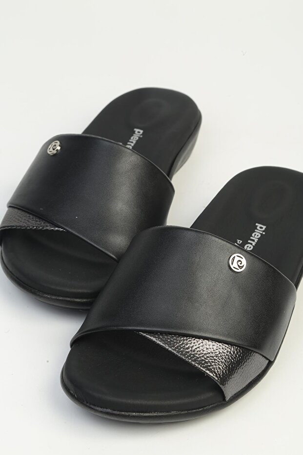 Black Silver Women's Slippers Pc-7802