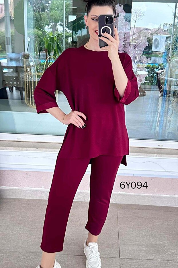 طقم كريستال ذو ياقة دائرية مكون من 2 خيط 6y094