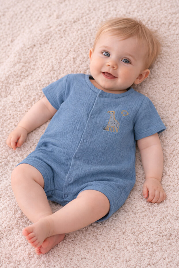 Baby Boy Summer Muslin Jumpsuit 0-6 Months 5513 5514