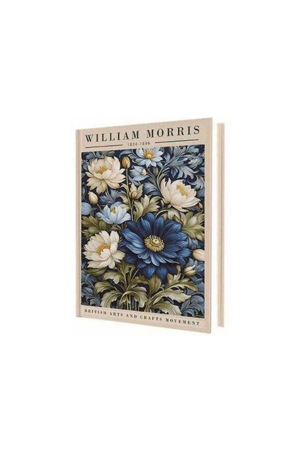 14X20 Blue Flower (William Morris) Hard Cover Striped Notebook 96 Yp