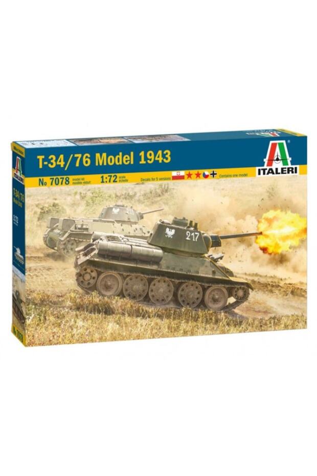 7078 T-34/76 Model 1943 1:72 military model kit to build + 14 years - 2