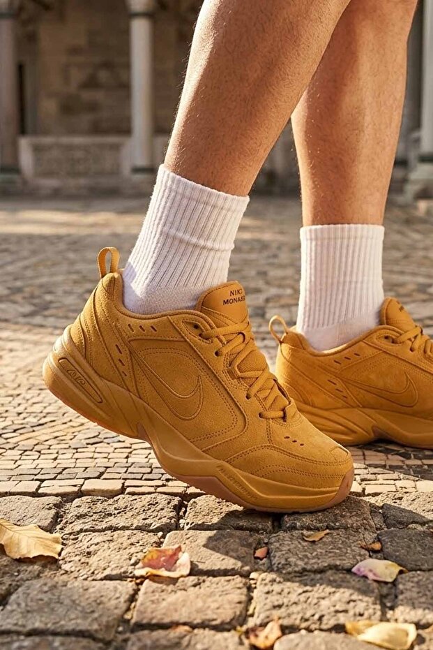 Air Monarch Iv / Air Max Style Men's Sneakers - Mustard Tan Suede, Classic Training Sneaker
