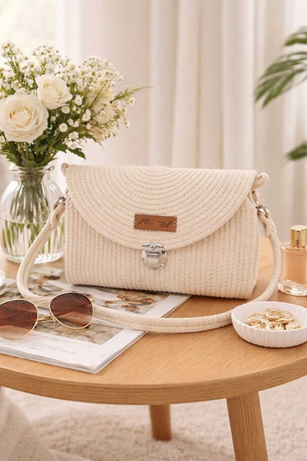 Magnolia Model Shoulder Bag Stylish Use Made from Cord Rope Handmade
