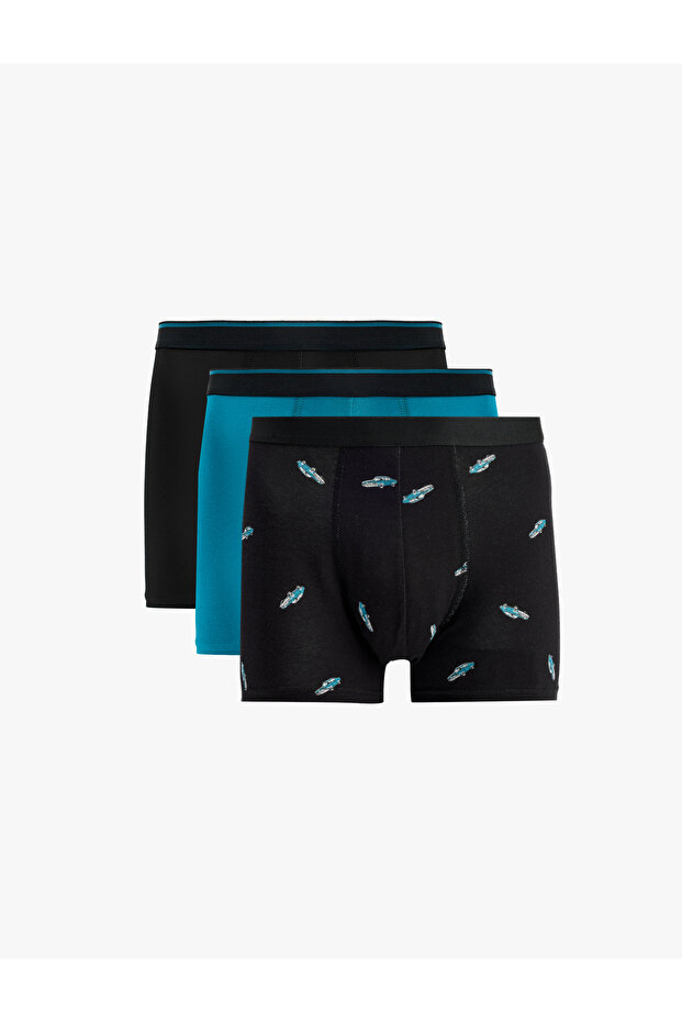 Regular Fit Patterned Cotton 3-Piece Boxer Set