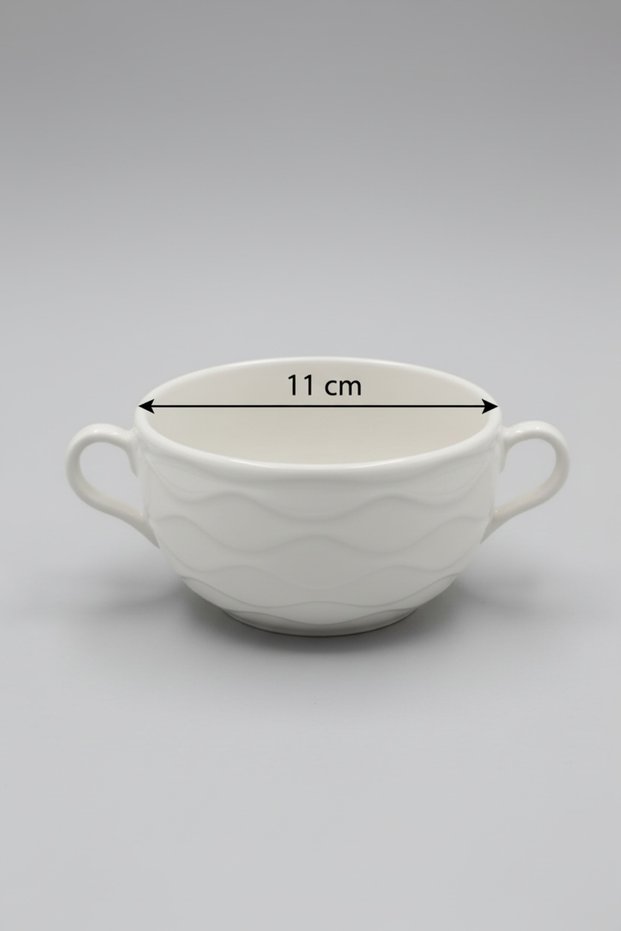 11 cm Porcelain Bowl with Handle for 2 People – Modern and Decorative Tableware