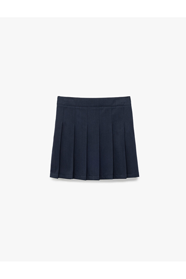 Viscose Blended Basic Pleated Skirt