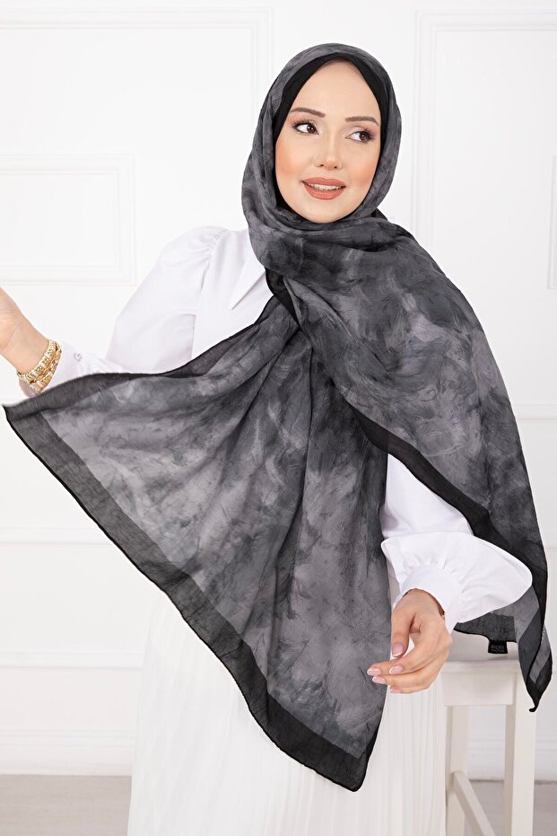 Batik Pattern Bamboo Shawl Series Black