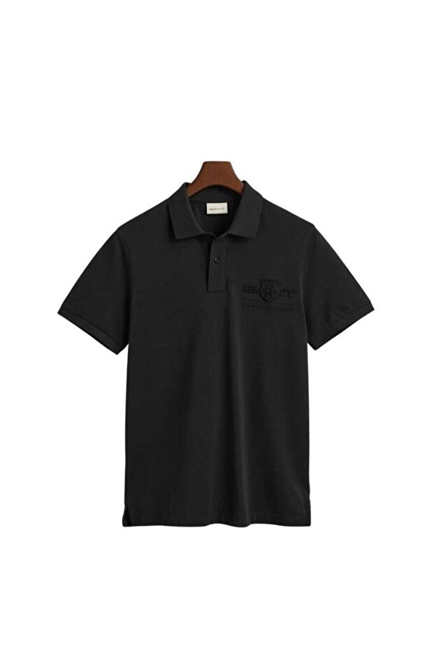 Men's Black Regular Fit Logo Polo T-Shirt 2062025.5