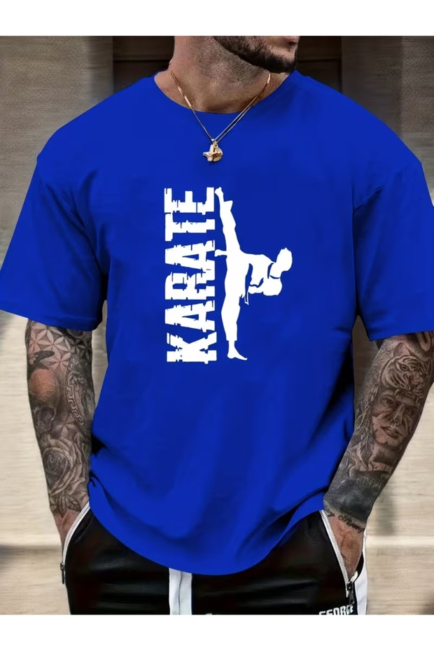 Men's Karate Printed Oversize T-Shirt Loose Fit