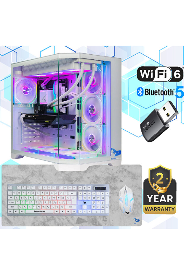 بي سي ألعاب بمعالج إنتلi714700F رام DDR5 32 كرت شاشة Nvidia RTX 5060 8gb ويندوز 11 برو وهداياابيض
