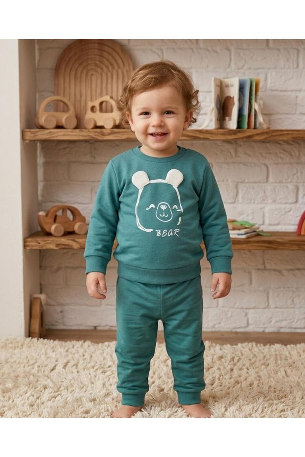 Bear Embroidered Baby Set