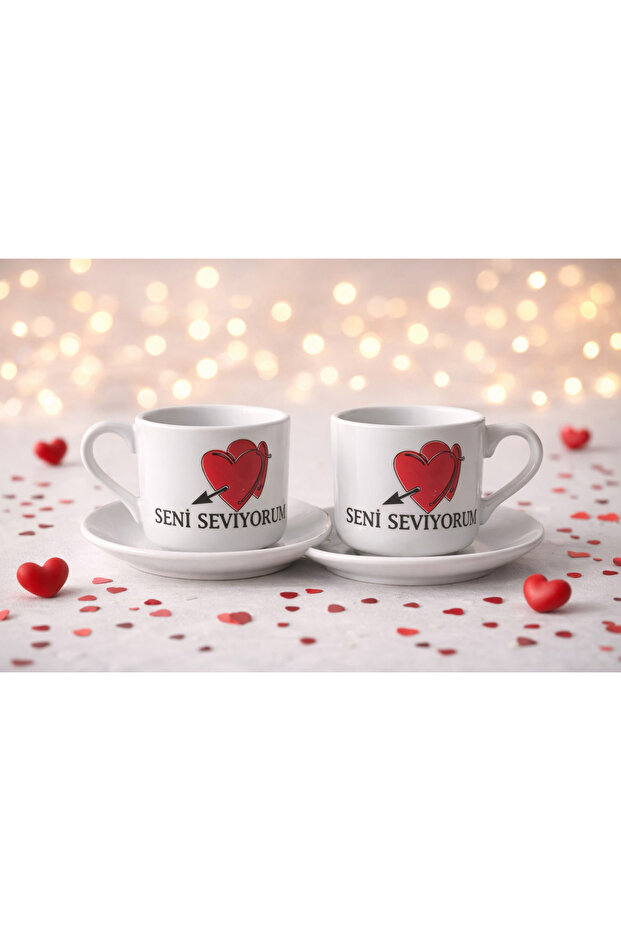 I Love You Coffee Cup and Saucer Set of 2 – Romantic Gift with Box