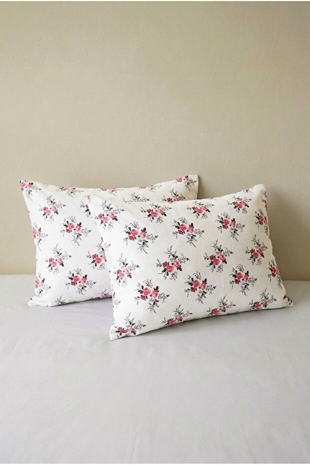 2-Piece Pillowcase | 100% Cotton Satin | Floral Print | 50X70 cm