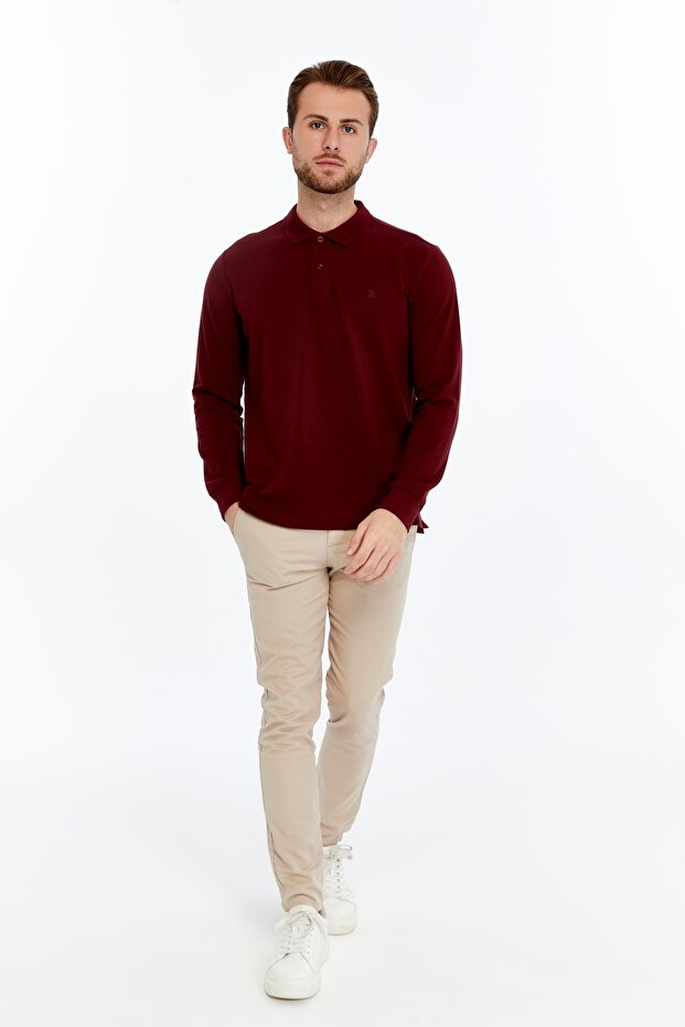 Ram polo collar long sleeve men's t-shirt
