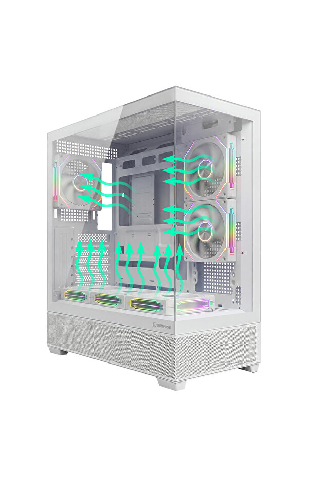 Rampage HYDRA V5 750W 80 Plus Bronze Beyaz 6*12cm ARGB Fan ATX MID-T Gaming Oyuncu Kasası