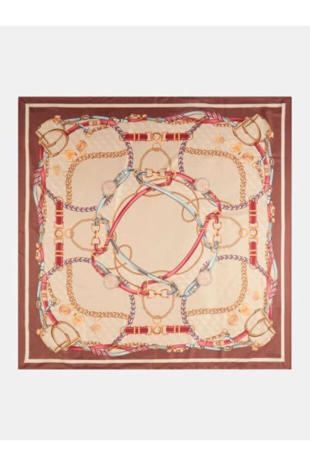 Brown Logo-Patterned Women's Scarf