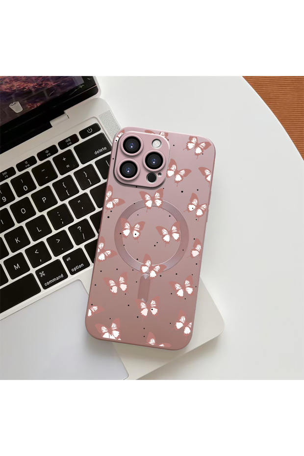 iPhone 16 Pro Max Compatible Butterfly-Patterned, High-Quality Magnetic Phone Case