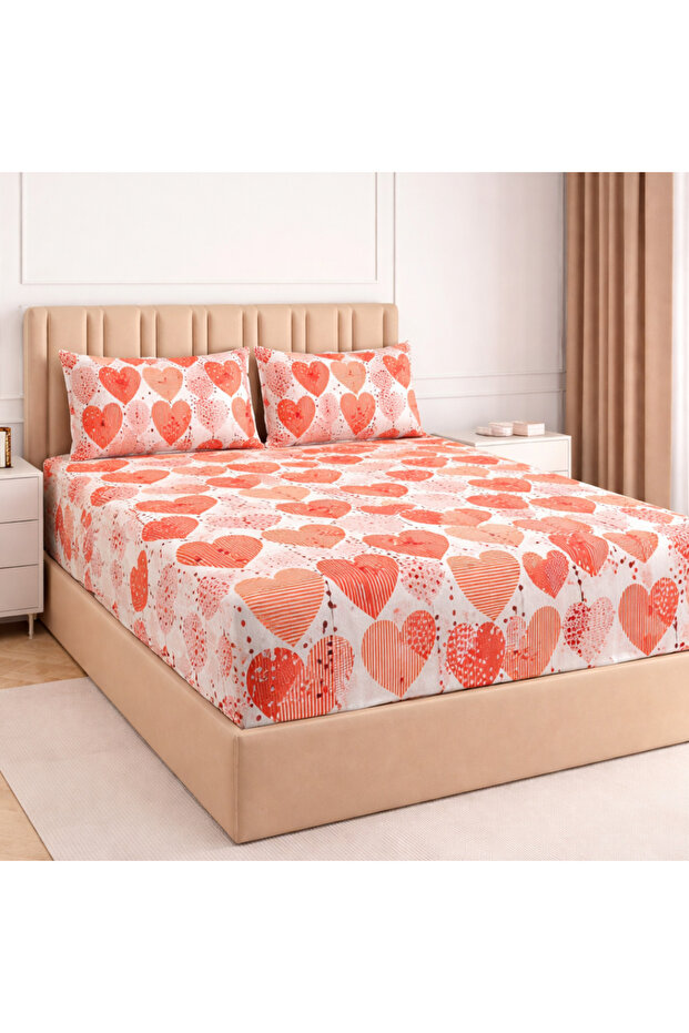 King Size Polycotton Bedsheet Set (3 Pieces) – 240x260 cm with 2 Pillow Cases (50x70 cm)