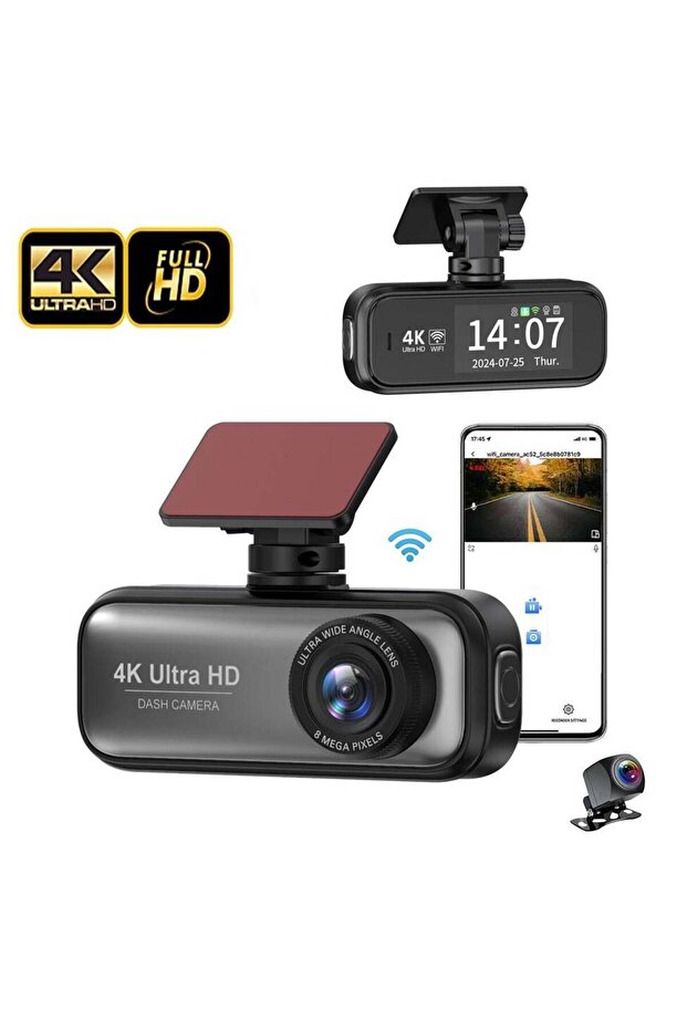 V26 4K Dual Dash Cam with 1080P Rear Camera