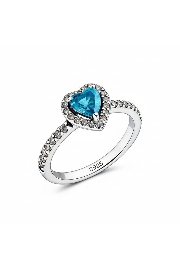 Blue Heart Crystal Ring 6