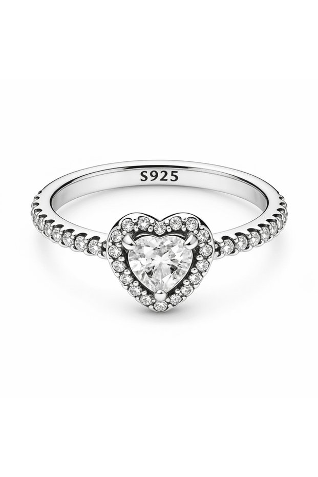 White Heart Ring - Delicate Elegant Design 7