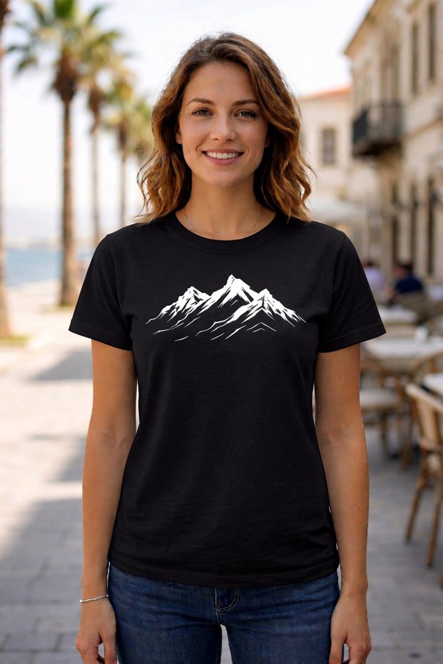 Women's Oversize T-Shirt Sira Daglar Printed 100% Cotton T-Shirt Comfortable Fit