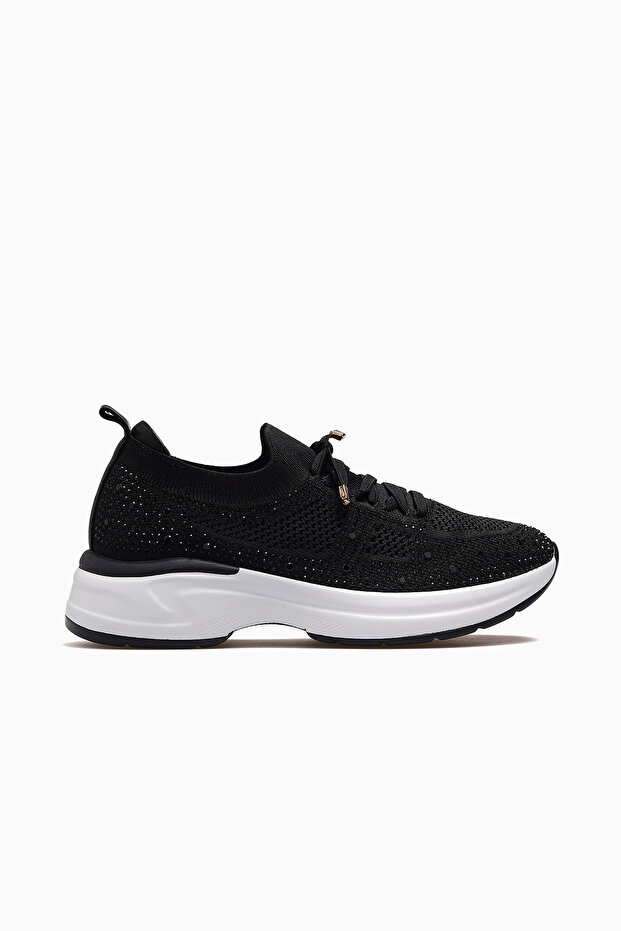 26Y308-2 Women's Textile Stone-Studded Stretch Sports Shoes