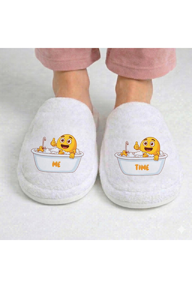 Emoji Printed, Cotton Home Slippers, Cute Stylish Design, Soft, Non-Slip Velvet Slippers (37-42)