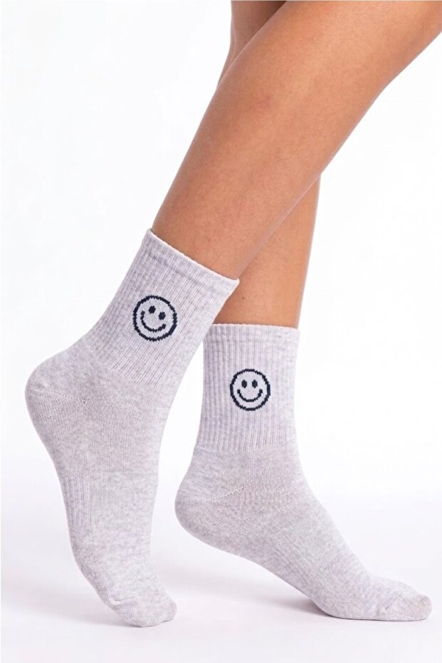 Emoji Patterned Cotton Colorful Socks Colorful Unisex College Socks - Single