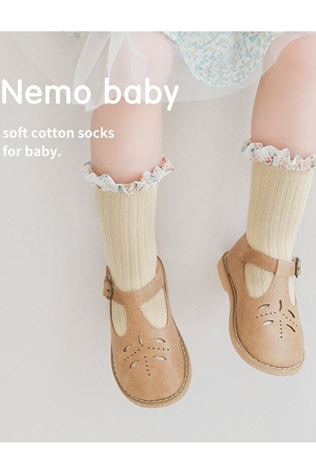 Sosete Frilly Ruffle crem - 8