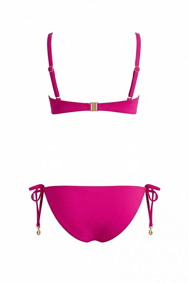 Strapless Shell Ring Women's Bikini Set - 3