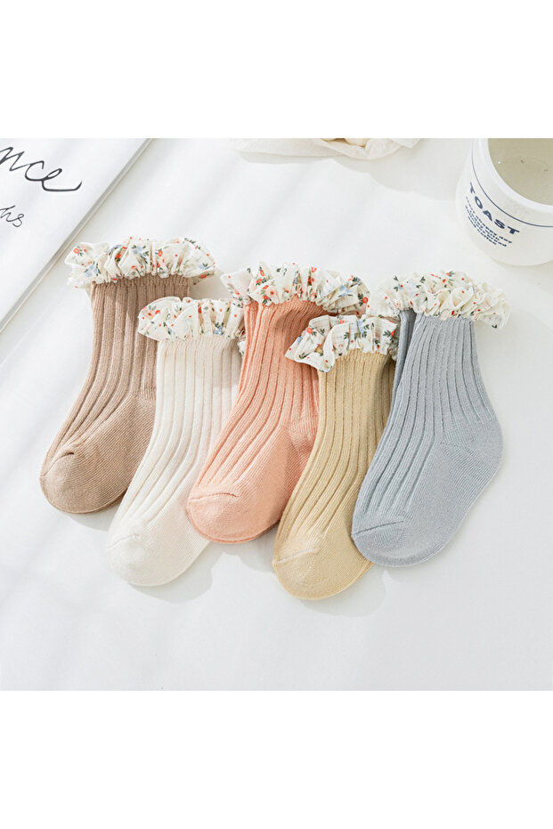 Sosete Frilly Ruffle crem - 3