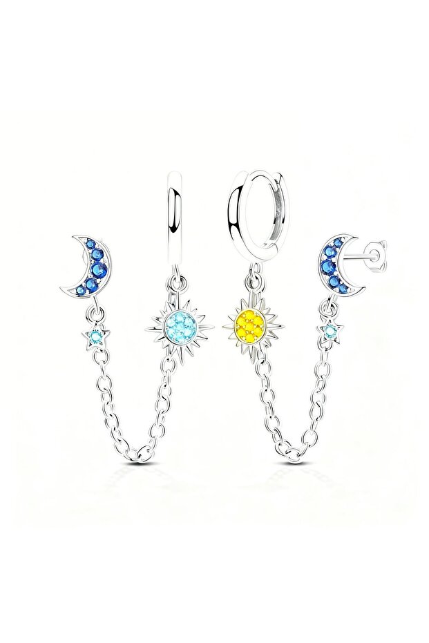 Sun & Moon Earrings with Double Backing