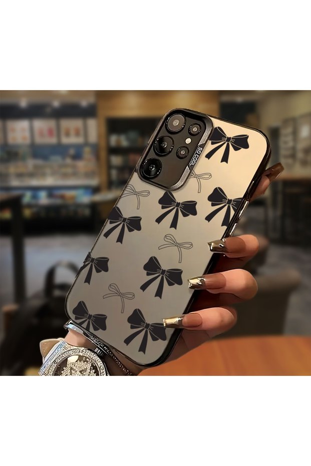 Samsung S23 Compatible Bows Print Pattern Shock Absorbing Phone Case Mk01A