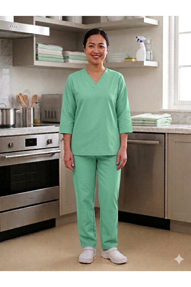 SCRUB V NECK / HOUSEMAID UNIFORM / KHADAMA/NANNY UNIFORM/ TOP WITH 2 POCKET, MINIMATE UNIFORM