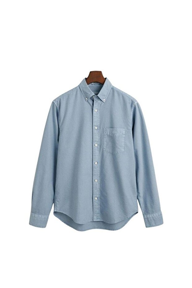 Men's Blue Regular Fit Button-Down Collar Oxford Shirt 3240084.474